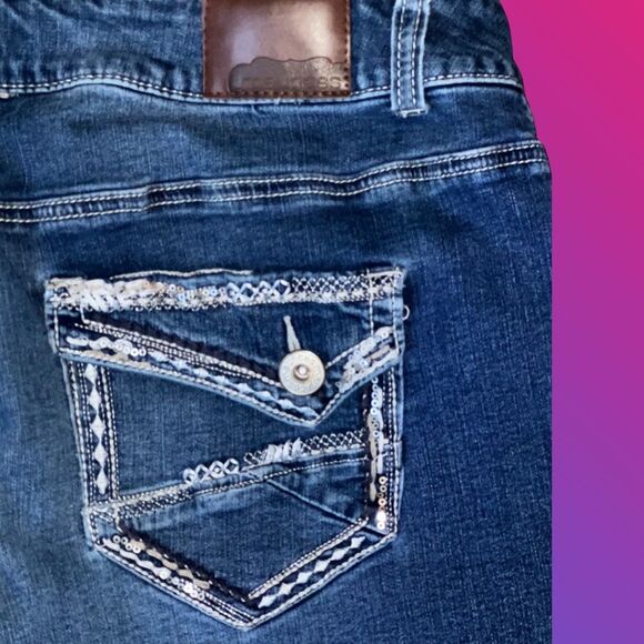 Plus Size Maurices Dark Wash Wide Leg Jeans Size 16 Short 32x29 #28 - Picture 4 of 4